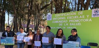 Certifica SESA a Comunidad, Escuelas Promotoras de la Salud y Espacio de Recreación Saludable en Pinal de Amoles