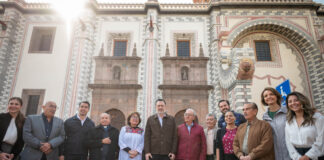 Mauricio Kuri supervisa obra de conservación del Templo Santa Rosa de Viterbo