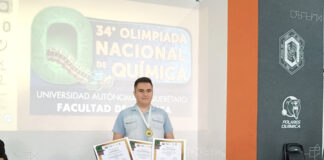 Estudiante de COBAQ obtiene medalla de oro en XXXIV Olimpiada Nacional de Química