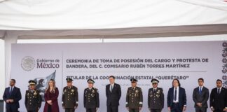 Asiste Mauricio Kuri a la toma de protesta de Rubén Torres Martínez como coordinador estatal de la Guardia Nacional