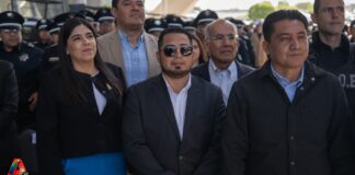 Fernando Sánchez Presidente de Arroyo Seco, asistió a entrega de equipamiento policial.