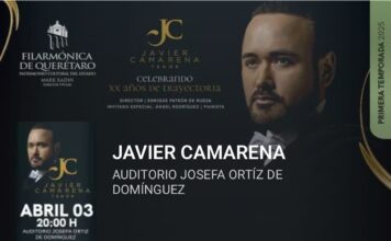 Celebra en Querétaro 20 años de trayectoria artística el tenor Javier Camarena
