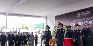 Rinde Gobernador homenaje póstumo a José Luis Corona Zavala, policía caído en cumplimiento del deber