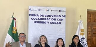 Firma titular de USEBEQ convenio para proteger infancias