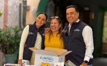 La Secretaría de Desarrollo Social del Estado de Querétaro entrega canastas alimentarias en Cadereyta