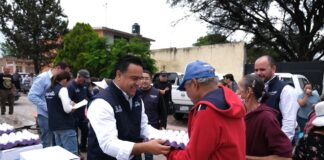 La Secretaría de Desarrollo Social del Estado de Querétaro entrega canastas alimentarias en El Marqués