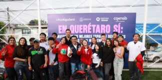 El Secretario de Desarrollo Social del Estado de Querétaro entrega rehabilitación de espacio deportivo en ‘La Negreta’