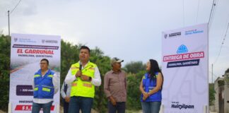 Jairo Morales entrega obra de urbanización en El Garruñal, Huimilpan