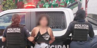 Elementos de la Policía Municipal aseguran a femenina por agresiones y desobediencia a la autoridad