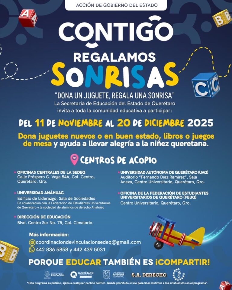 La Secretaría de Educación del Estado de Querétaro Lanza la colecta Contigo Regalamos Sonrisas 