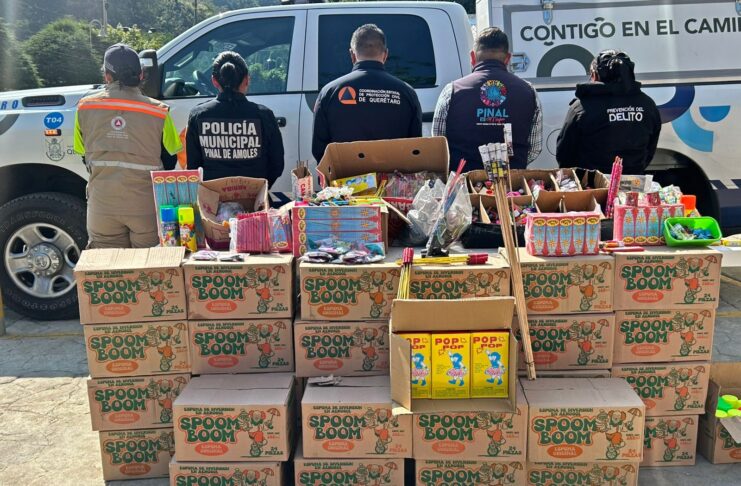 La Coordinación Estatal de Protección Civil de Querétaro coordina operativo interinstitucional para retiro de pirotecnia en Pinal de Amoles