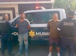 Asegurados dos masculinos por robo de vehículo en la colonia Satélite