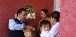 Supervisa Luis Nava entrega de apoyos del programa Contigo y tu Bebé