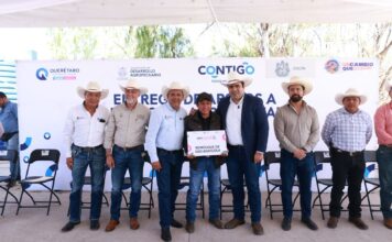 La Secretaría de Desarrollo Agropecuario entrega apoyos en concurrencia a productores de Colón