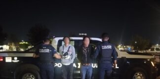 Detenidos dos masculinos por robo a comercio en la colonia Viñedos
