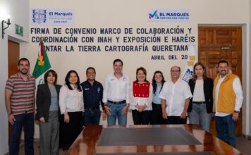 Firma Rodrigo Monsalvo convenio de colaboración con el Instituto Nacional de Antropología e Historia