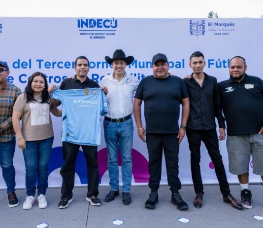 Encabeza Rodrigo Monsalvo inauguración del Tercer Torneo Municipal de Fútbol de Centros de Rehabilitación en El Marqués
