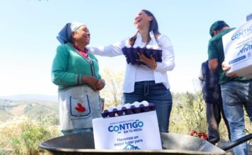Encabeza Sonia Rocha entrega de apoyos alimentarios en San Joaquín