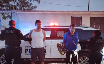 La Secretaría de Seguridad Pública Municipal de Querétaro detiene a dos masculinos por riña en Jardines de Azucenas