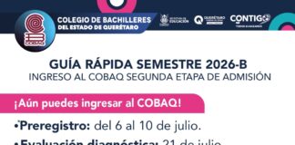 Abre COBAQ segunda etapa de admisión para Bachillerato Escolarizado
