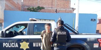 Masculino detenido por delitos contra la seguridad pública en la colonia Lindavista